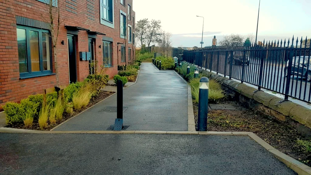 full garden tidy up on commercial properties on wigan pier residential gardens and car park