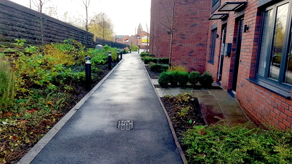 Wigan gardener services on commercial property within wigan pier